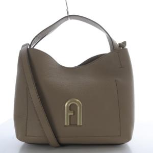 PRIMULA ホーボーバッグ 2WAY ハンドバッグ ショルダーバッグ 斜め掛け レザー グレージュ