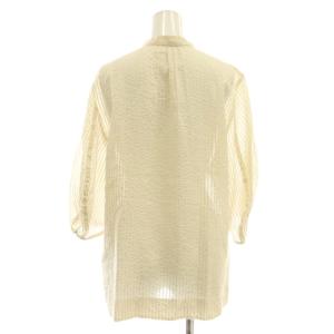 ebure シルクストライプバンドカラーシャツ 38 アイボリー /SS OS