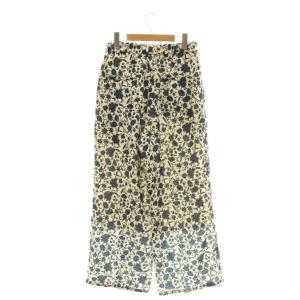 SLOBE IENA 25SS アソートフラワーパンツ 38 紺 ネイビー アイボリー /SS OS