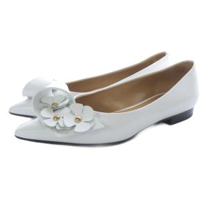 ANIMA ガラスレザー パンプス ポインテッドトゥ 34 白 ホワイト /SR36