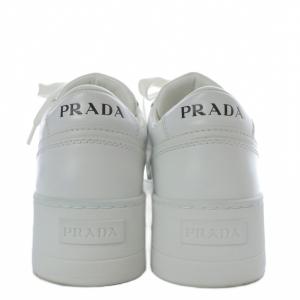 PRADA ダウンタウン ボールド レザー スニーカー 37 ホワイト 1E792M