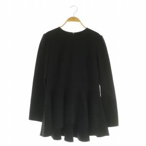 長袖ペプラムポンチカットソー ストレッチ 36 ブラック /MY OS