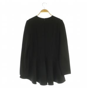 Aveniretoile 長袖ペプラムポンチカットソー ストレッチ 36 ブラック /MY OS