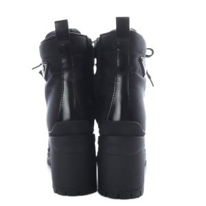 PRADA Re Nylon レザー レースアップ ショートブーツ 36.5 ブラック 1T708M