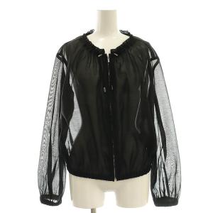 25SS シアーオーガンジーブルゾン ジャケット ジップアップ 36 黒 /CX OS