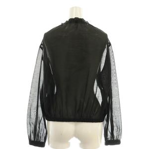 M-Premier 25SS シアーオーガンジーブルゾン ジャケット ジップアップ 36 黒 /CX OS