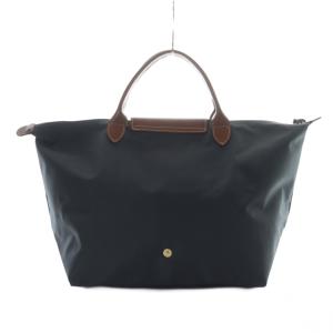 Longchamp ル プリアージュ M トップハンドルバッグ トート ハンド ナイロン レザー チャコールグレー 茶色 ブラウン