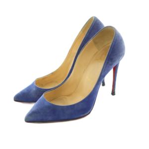 パンプス ポインテッドトゥ ハイヒール ピンヒール スエード 36 23.0cm ブルー 青 /MI OS
