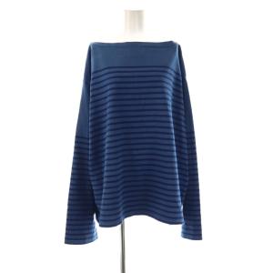 インディゴボーダーバスクシャツ カットソー 長袖 ブルー /DF OS