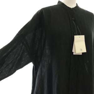 Deuxieme Classe 23SS Linen シャツワンピース F ブラック
