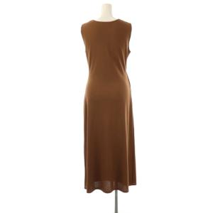 theory luxe 25SS Sweater Jersey Tuck Dress ワンピース ロング ノースリーブ S ブラウン