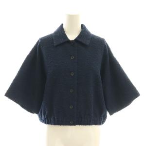 ジャカード ショートスリーブ シャツ 半袖 F 紺 ネイビー /AT OS