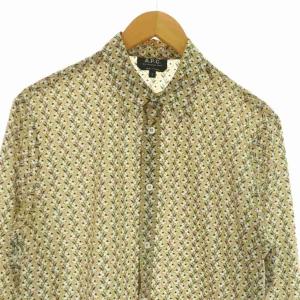 A.P.C. フラワー柄長袖シャツ コットン S ベージュ /DF OS