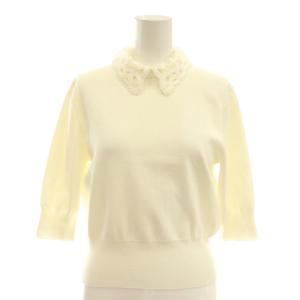 25SS 2WAYレース襟ニット カットソー 七分袖 F オフホワイト /DO OS SH