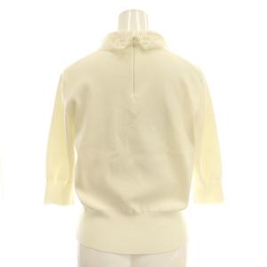 ESTNATION 25SS 2WAYレース襟ニット カットソー 七分袖 F オフホワイト /DO OS SH
