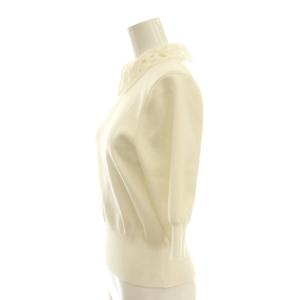 ESTNATION 25SS 2WAYレース襟ニット カットソー 七分袖 F オフホワイト /DO OS SH