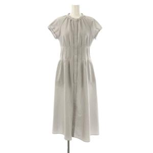 24AW サッカーストレッチパフ袖ワンピース 34 グレー