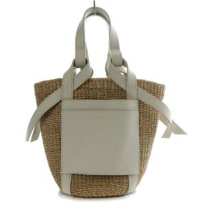 レザーポケットトートバッグ ハンドバッグ オフホワイト /YO5