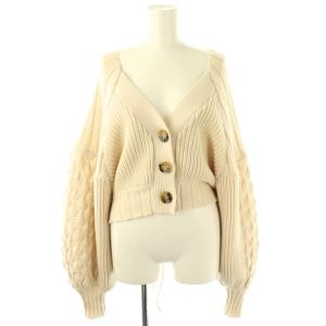 ボリュームスリーブニットカーディガン F アイボリー /DF OS