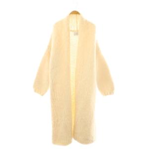 ローゲージニットロングカーデ コーディガン ニットコート アルパカ混 F アイボリー /ES OS