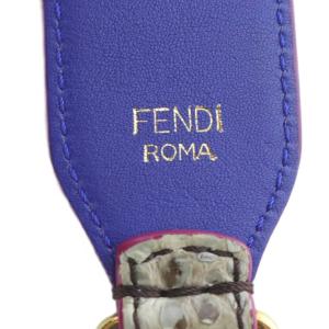 FENDI ストラップユー ショルダーストラップ パイソン レザー バイカラー グレー パープル /YO4 OH