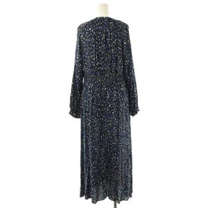 Spick&Span Deveaux オーバルドット柄ワンピース ロング 長袖 38 ネイビー /HK OS