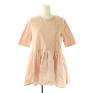 ペプラムTシャツ カットソー 半袖 F ピンク /HK OS SH