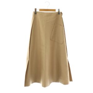 ウールシルクフレアスカート ロング 36 ベージュ /DF OS