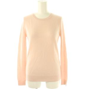 カシミヤ クルーネック ニット プルオーバー 長袖 S ピンク /DF OS