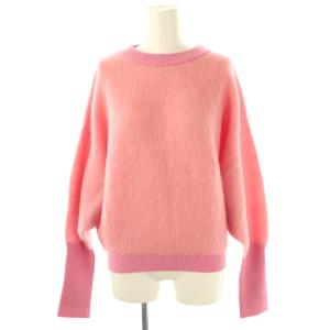 モヘヤ ニット プルオーバー セーター 長袖 F ピンク /DF OS