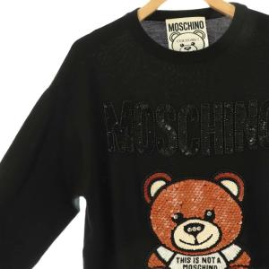 MOSCHINO クチュール COUTURE ベア プルオーバーニット セーター 長袖 ブラック /HK OS