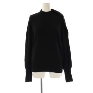 カシミヤ 変形 プルオーバーニット セーター 長袖 42 ブラック /HK OS