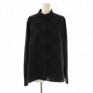 ブロックチェック シャツ 長袖 44 ブラック /HK OS