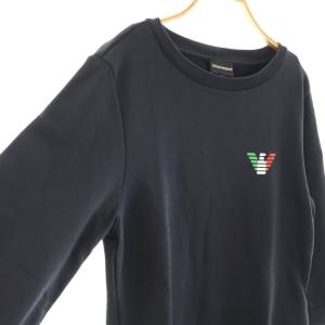 EMPORIO ARMANI ロゴ スウェット チュニック 長袖 40 ネイビー /HK OS
