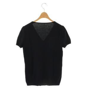 FOXEY Vネック ニット カットソー 40 ネイビー 38094