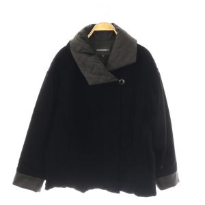 ベロアキルティングショートコート アウター 総裏地 42 ブラック /DO OS