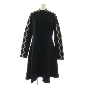 ハイネック ニットワンピース 46 ブラック オフホワイト /ES OS