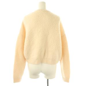 MACPHEE ウールナイロンボアジップアップカーディガン S アイボリー /DO OS