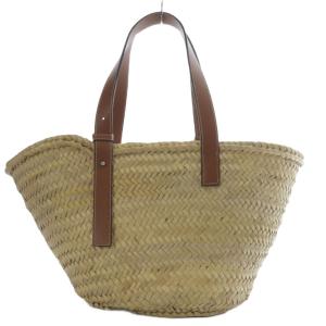 LOEWE ラージ バスケット トートバッグ タン×ナチュラル