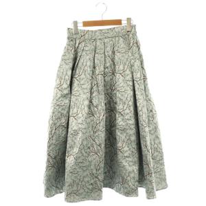 ブランチジャガードスカート フレア ロング M ライトブルー /HK OS