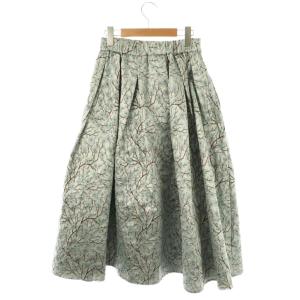 SEVEN TEN by MIHO KAWAHITO ブランチジャガードスカート フレア ロング M ライトブルー /HK OS