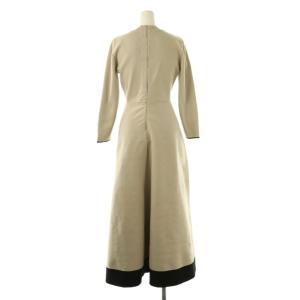 JUSGLITTY 23AW 配色レディニットワンピース 2 グレージュ ブラック /DO OS