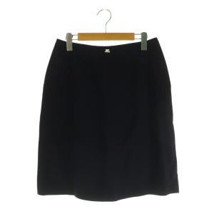 ロゴスカート 膝丈 台形 67-93 ネイビー /MY OS