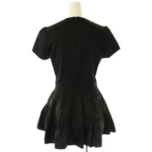 BORDERS at BALCONY SHIRT GATHERED TEE Tシャツ カットソー チュニック丈 36 ブラック /ES OS