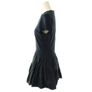 BORDERS at BALCONY SHIRT GATHERED TEE Tシャツ カットソー チュニック 36 ネイビー /ES OS