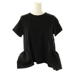 バックヘムフリル切り替え カットソー 半袖 40 ブラック /ES OS