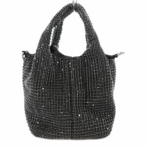 GRACE CONTINENTAL 24年 ハンドバッグ ショルダー 2WAY ラインストーン 黒 ブラック 2WAY /AE