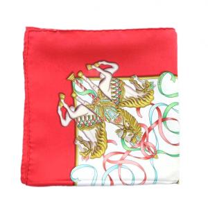 HERMES カレ90 LUNA PARK 遊園地 スカーフ 絹 シルク マルチカラー 赤 レッド 白 ホワイト 緑