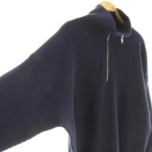 Shinzone コットンカシミヤワッフルジッププルオーバーニット FO ネイビー /DF OS