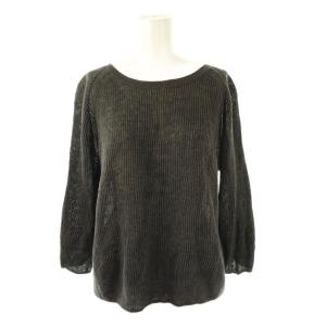 リネンニット セーター 七分袖 2 チャコール /HK OS